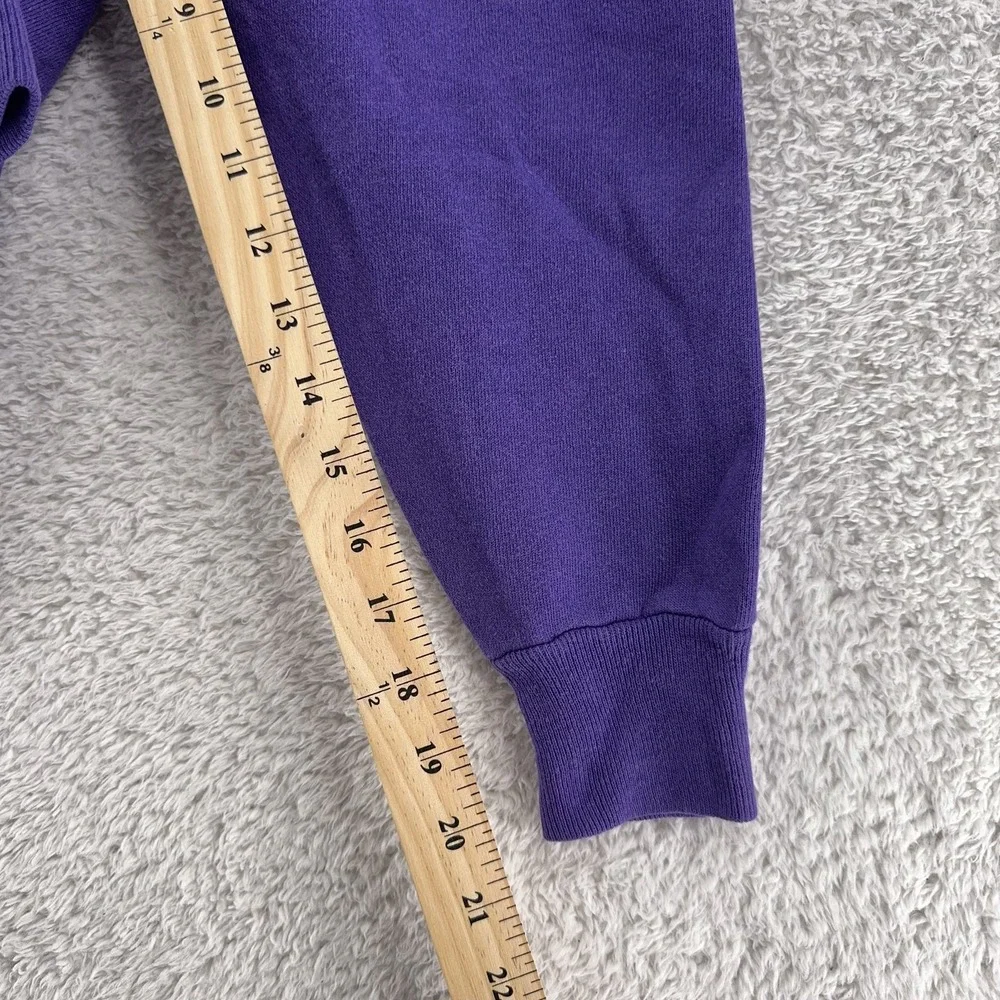Vintage Carousel Horse Sweatshirt BOXY SHORT Medium Purple Crewneck 90s Made USA